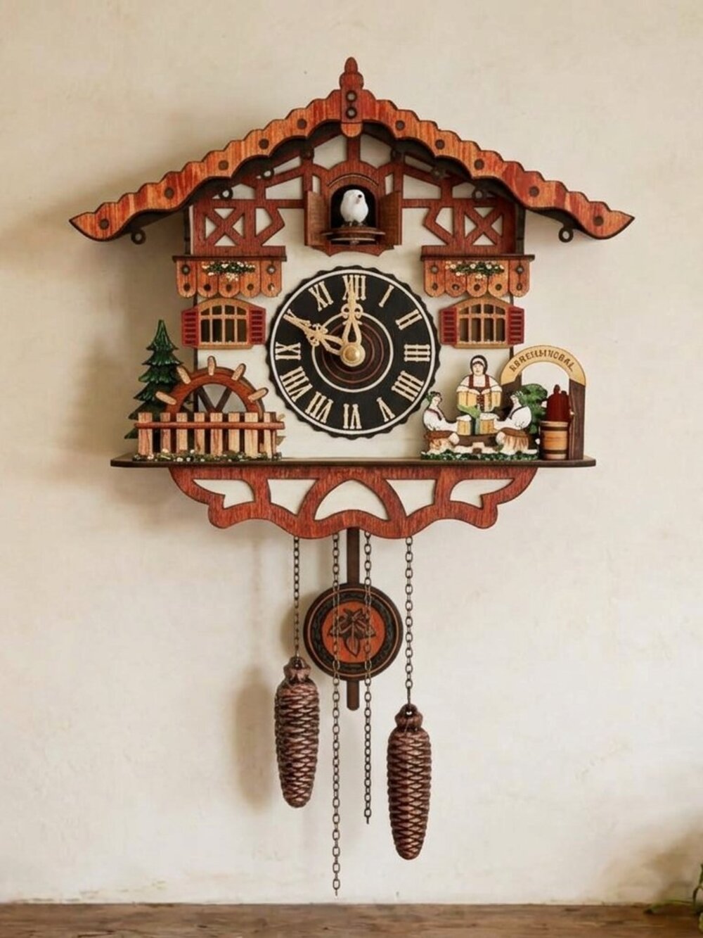 Traditional Black Forest Cuckoo Clock Wooden Wall Decor